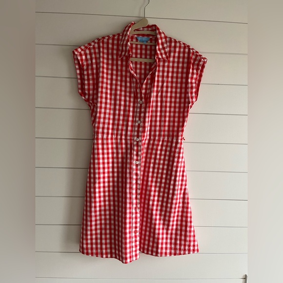 Red and White Gingham Dress Draper James -xs - Picture 2 of 5